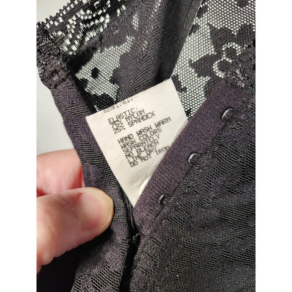 VTG Crownette Girdle Dress Boned 4X Plus Size Stretch Lace Pinup Black - Picture 11 of 11